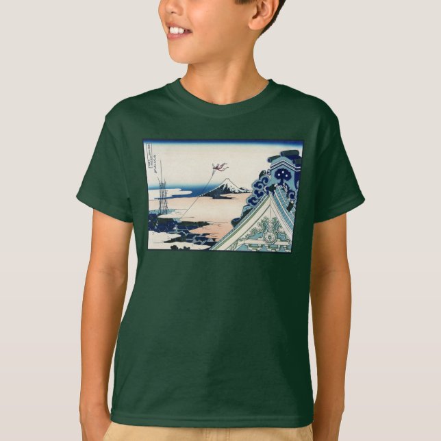 T-shirt Honganji Temple Vista du Mont Fuji Bois japonais (Devant)