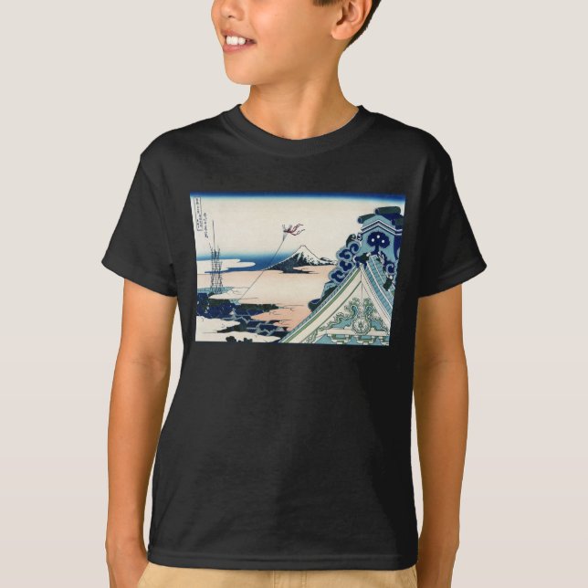 T-shirt Honganji Temple Vista du Mont Fuji Bois japonais (Devant)