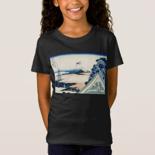 T-Shirt Honganji Temple Vista du Mont Fuji Bois japonais