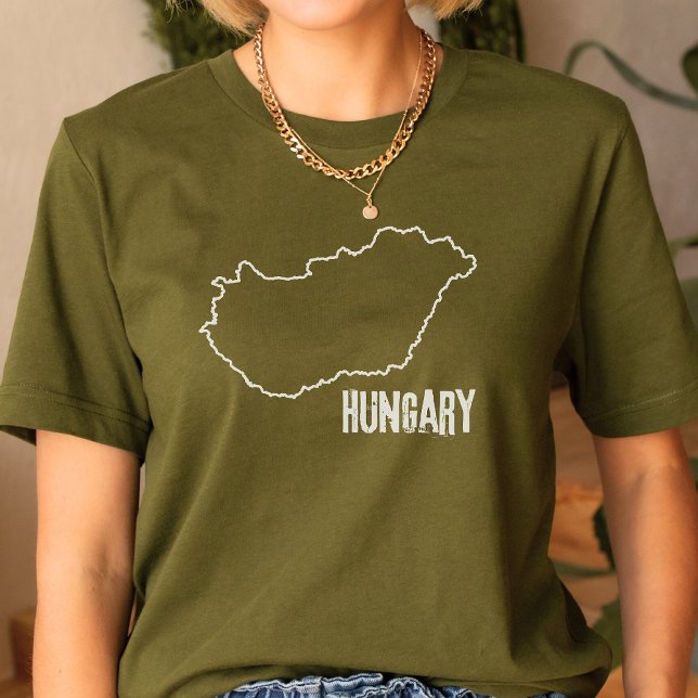 T-shirt Hongrie Carte du pays Frontière Hongrie Ligne hiér (Créateur téléchargé)