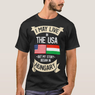 T-shirt Hongrie Drapeau américain États-Unis Hongrie Racin
