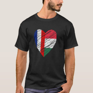T-shirt Hongrie France Coeur Drapeau Français Hongrois Dra
