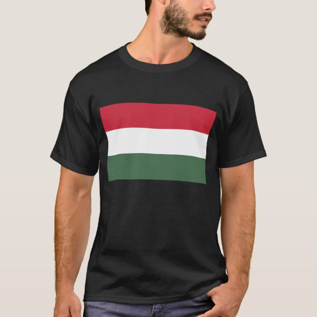 T-shirt Hongrie, Hongrie Drapeau, Drapeau de Hongrie. (Devant)