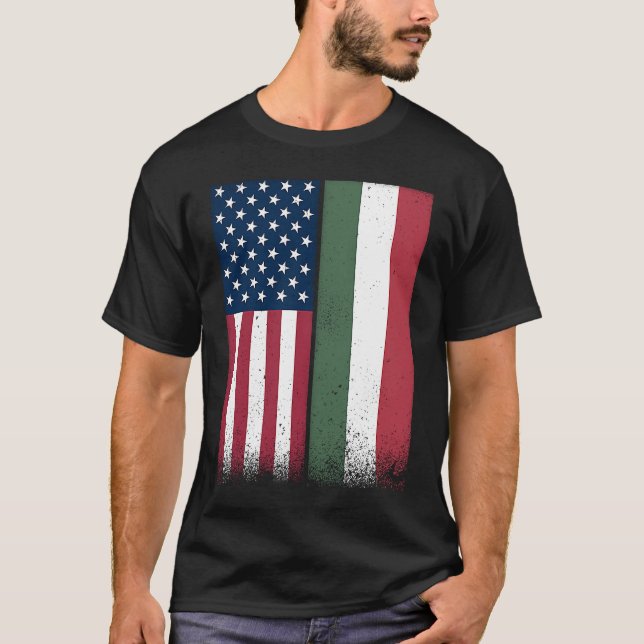 T-shirt Hongrie Hongrois drapeaux américains Fiers USA Hun (Devant)
