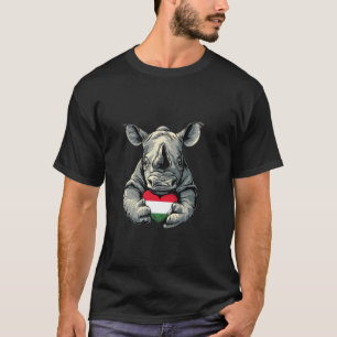 T-shirt Hongrie Rhinocéros Hippopotame Cœur Racines Hongro