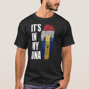 T-shirt Hongrois Et Barbadien Mélangent Le Drapeau D'ADN P