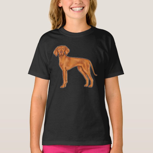 T-shirt Hongrois Vizsla Pointer Rouge Chien de dessin Brow (Devant)