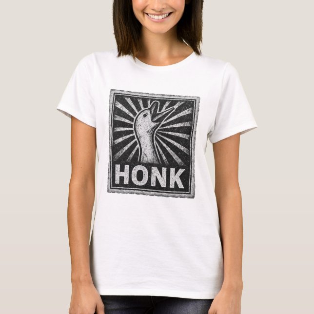 T-shirt Honk Goose Funny Duck Chicken Mème (Devant)