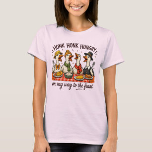 T-shirt Honk Honk Affamé ! Dessin de Thanksgiving d'oie
