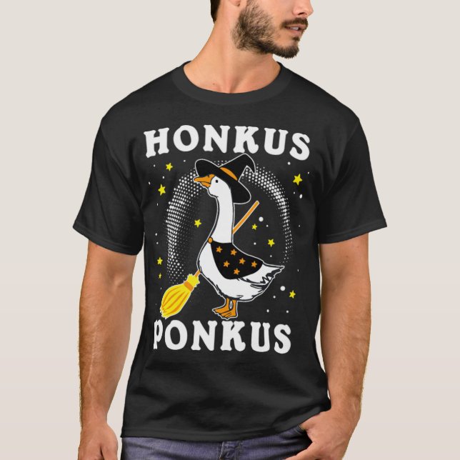 T-shirt Honkus Goose Meme Witch Hat Duck labrador r (Devant)