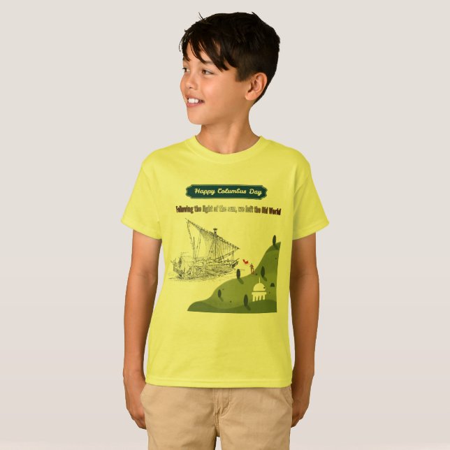 T-shirt Honneur à Columbus jaune (Devant entier)