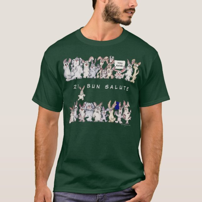 T-shirt Honneur drôle de 21 de petit pain de salut lapins (Devant)