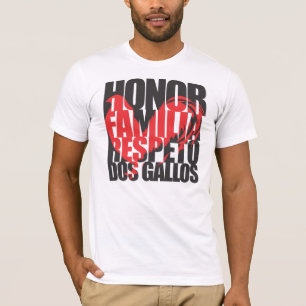 T-shirt Honneur  Familia  Répéter  Tête du Rooster de Dos