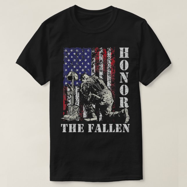T-shirt Honneur Les Fallen Se Souviennent Ne Jamais Oublie (Design devant)