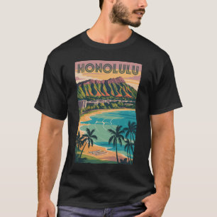 T-shirt Honolulu Hawaii Illustration Voyage Art Vintage