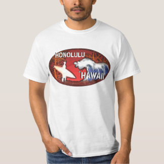 T-shirt Honolulu Hawaii surfer vagues art valeur