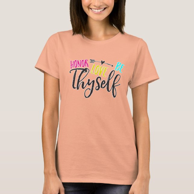 T-shirt Honor, Love & Be Thself Box Crop (Devant)