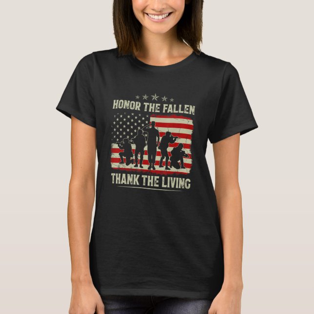 T-shirt Honor The Fallen Thank The Living Memorial Day Ame (Devant)