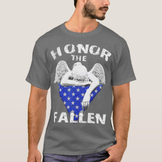 T-shirt Honorer le Fallen Angel et le drapeau plié Memoria