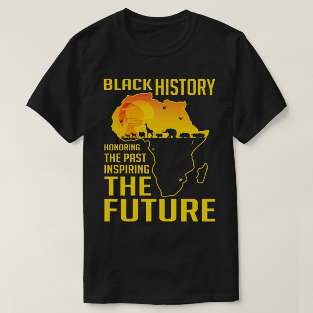 T-shirt Honorer Le Passé Inspirant Le Futur Histo Noir (Design devant)