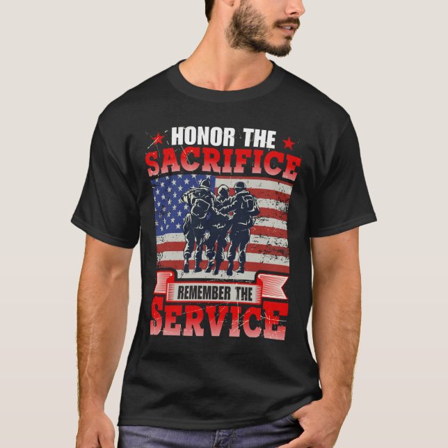 T-shirt Honorer Le Sacrifice Vétérinaire Se Souvenir Du Se (Devant)