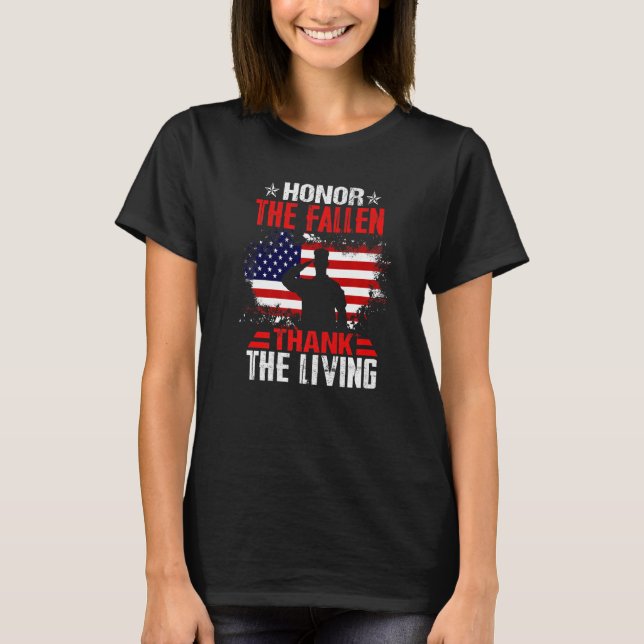 T-shirt Honorer le thème de l'ancien combattant tombé (Devant)