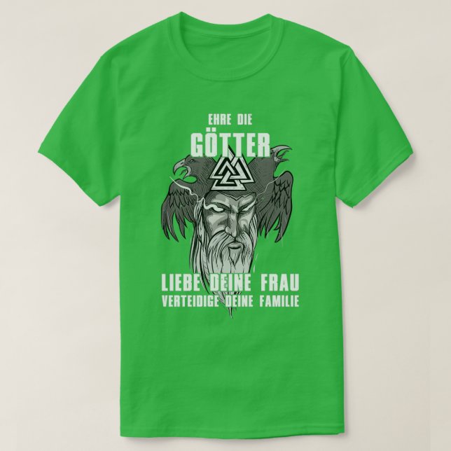 T-shirt Honorer les dieux aiment votre femme I Walhalla po (Design devant)