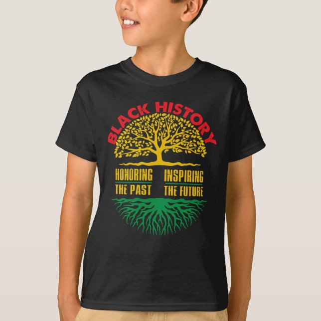 T-shirt Honoring Past Inspiring Black History Month (Devant)