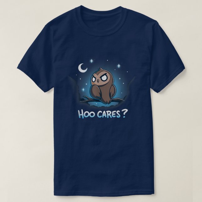 T-shirt Hoo Cares Impassivité Chouettes Forêt Night Hoot A (Design devant)