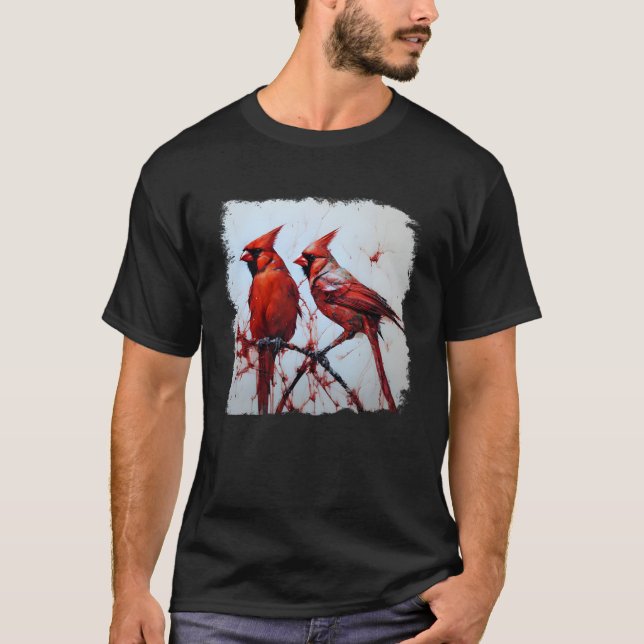 T-shirt Hoo de repêchage de l'encre cardinale rouge du Nor (Devant)