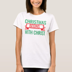 T-Shirt Hoodie Noël Commence avec le Christ-15523