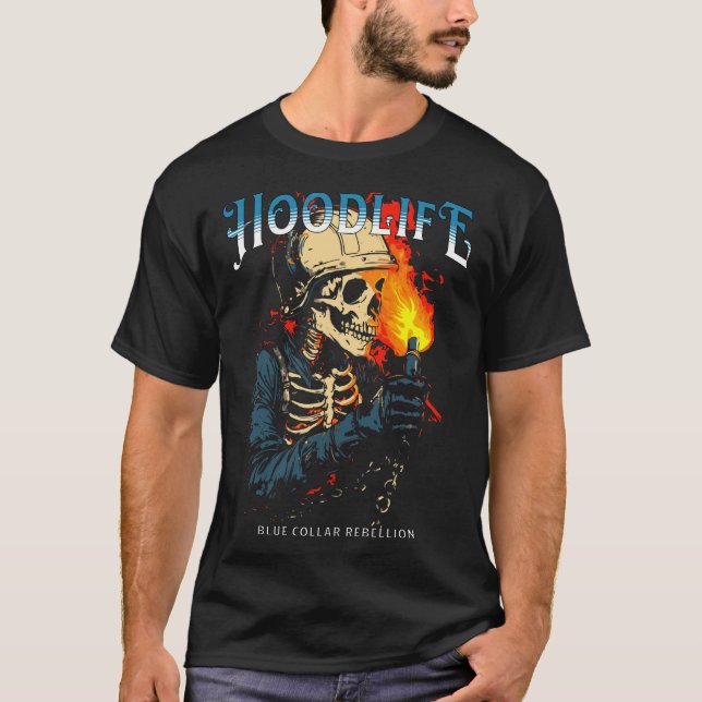 T-shirt HoodLife Skeleton Welder Art pour Welders & Pipeli (Devant)
