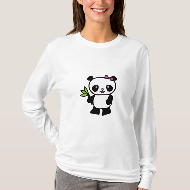 T-shirt Hoody des femmes d'ours panda (Devant)