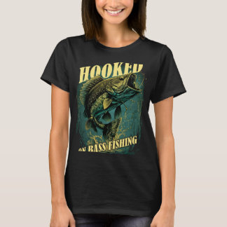 T-shirt Hook sur basse pêche gros achigan à bouche Graphiq
