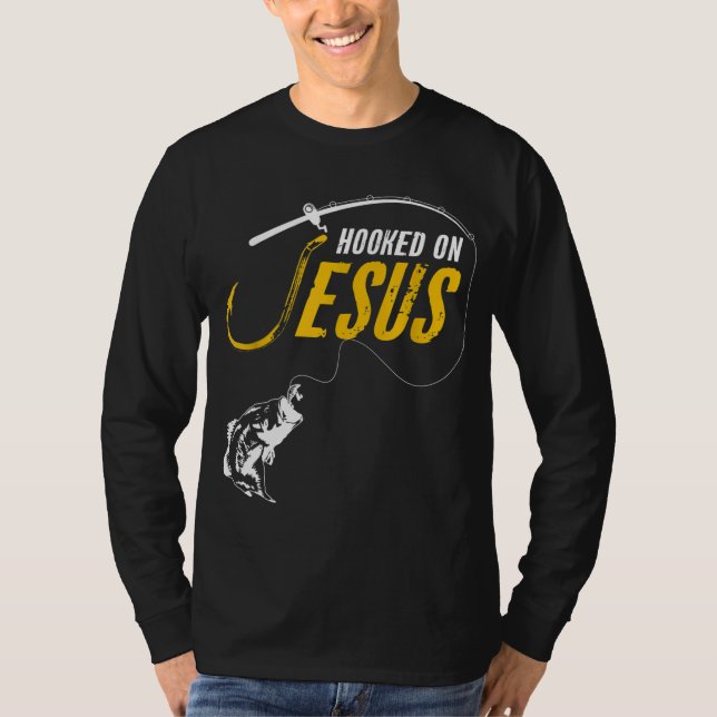 T-shirt Hook sur Jésus Drôle Chrétien Pêche (Devant)