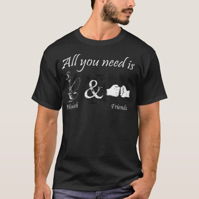 T-shirt Hookah et humour (Devant)