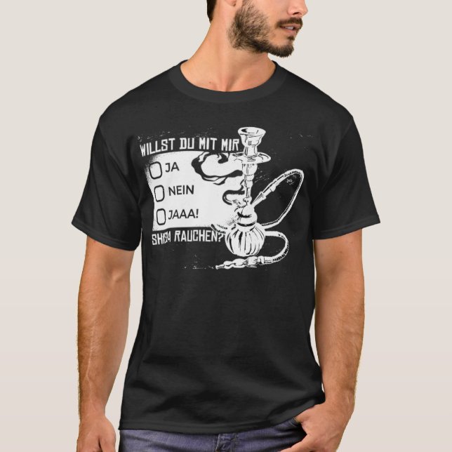 T-shirt Hookah Lovers Want to Smoke show saut mustang (Devant)