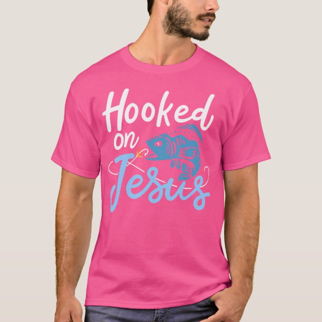 T-shirt Hooked On Jesus Bass Fishing (Devant)