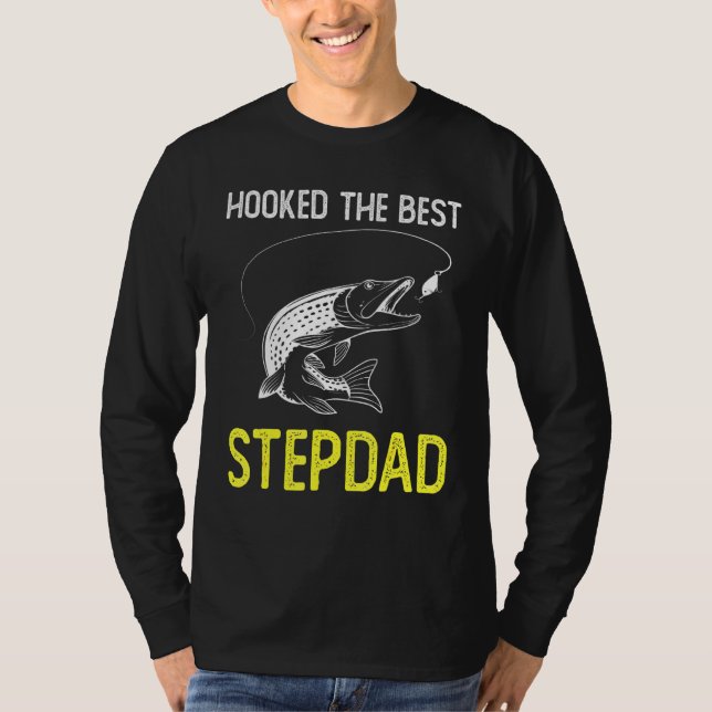 T-shirt Hooked The Best Stepdad Fishing Fête des pères (Devant)