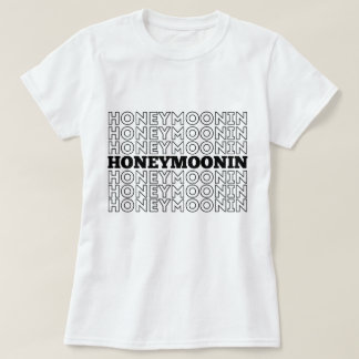 T-shirt Hooneymoonin branché hubby wifey jeunes mariés vac