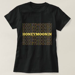 T-shirt Hooneymoonin branché hubby wifey jeunes mariés vac