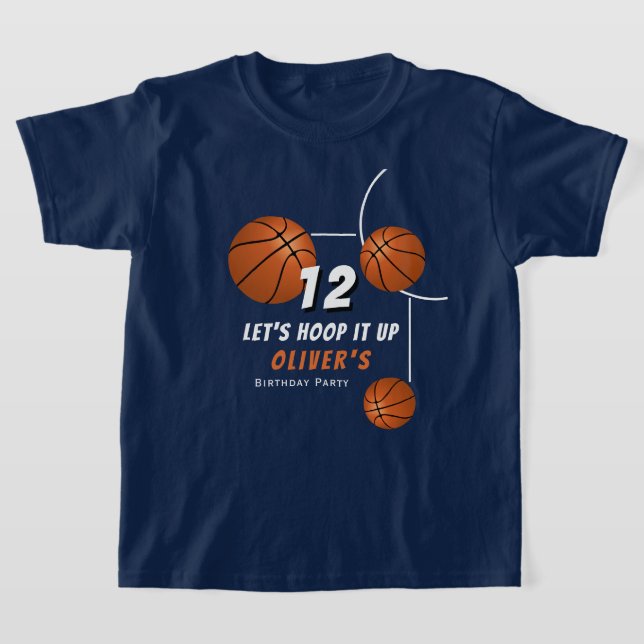 T-shirt Hoop it up Basketball Ball Anniversaire de enfant  (Poser)
