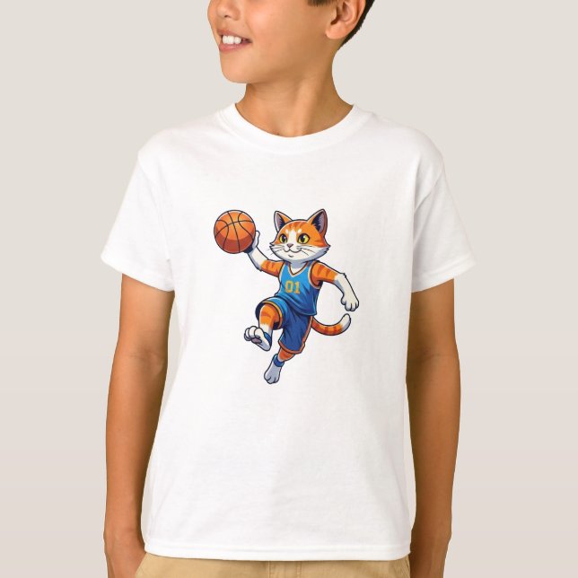T-shirt Hoops Cat Basketball Design Amusant Amoureux des c (Devant)