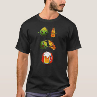 T-shirt hop, wheat, beer. dbz satira fusion