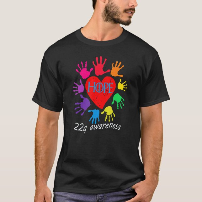 T-shirt HOPE 22q awareness , diGeorge syndrome ,funny desi (Devant)