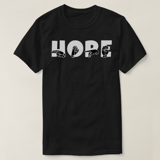 T-shirt HOPE ASL Sign Language Design 5 (Design devant)