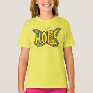 T-shirt Hope Butterfly Word Art Inspiration personnalisée 