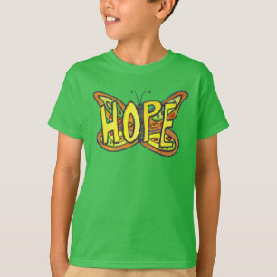 T-shirt Hope Butterfly Word Art Inspiration personnalisée 