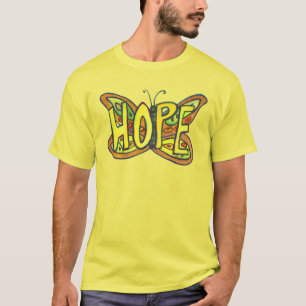 T-shirt Hope Butterfly Word Art Inspiration personnalisée