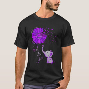 T-shirt Hope Fight Cure Elephant Alzheimer's Awareness Pur